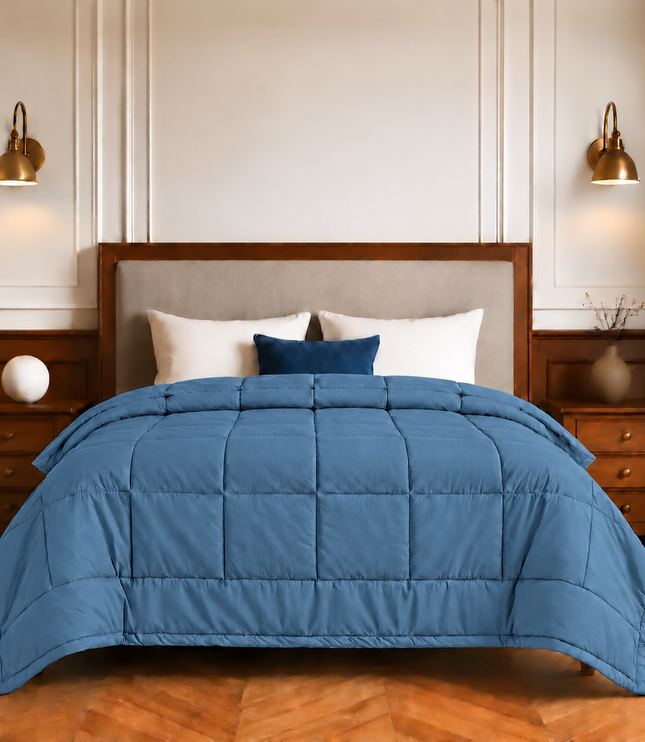 Jacquard Quilted Comforter - Blue