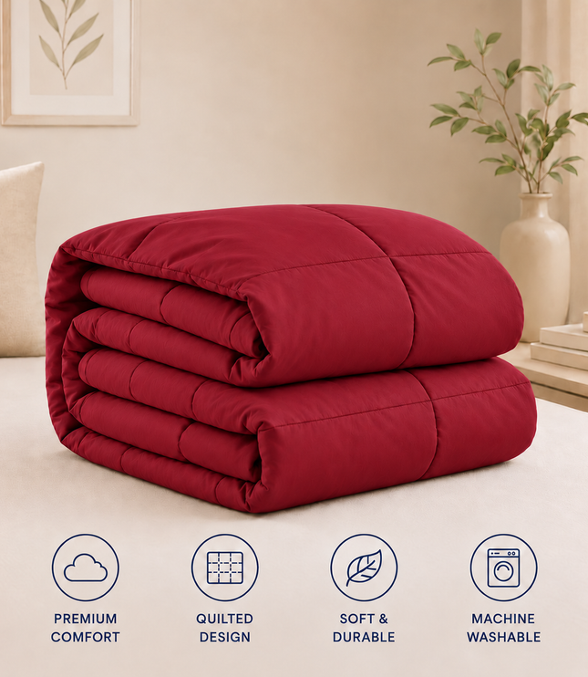 Jacquard Quilted Comforter - Mulberry