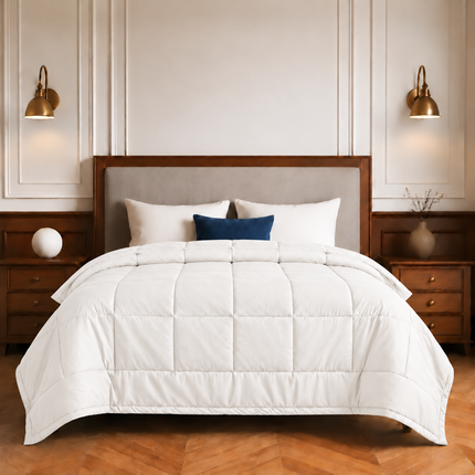 Jacquard Quilted Comforter - White