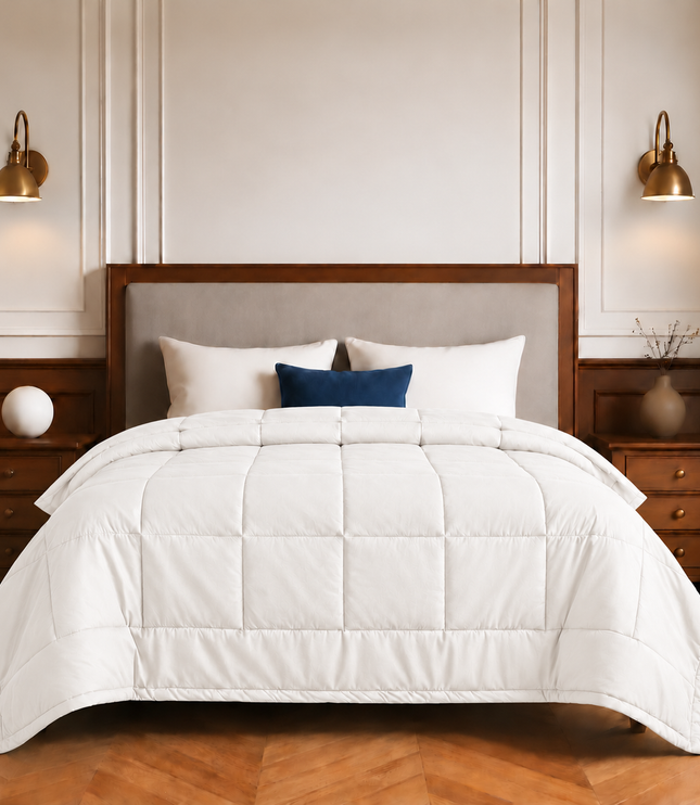 Jacquard Quilted Comforter - White
