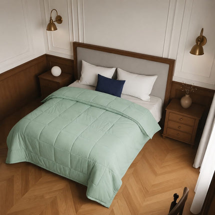 Jacquard Quilted Comforter - Mint Green