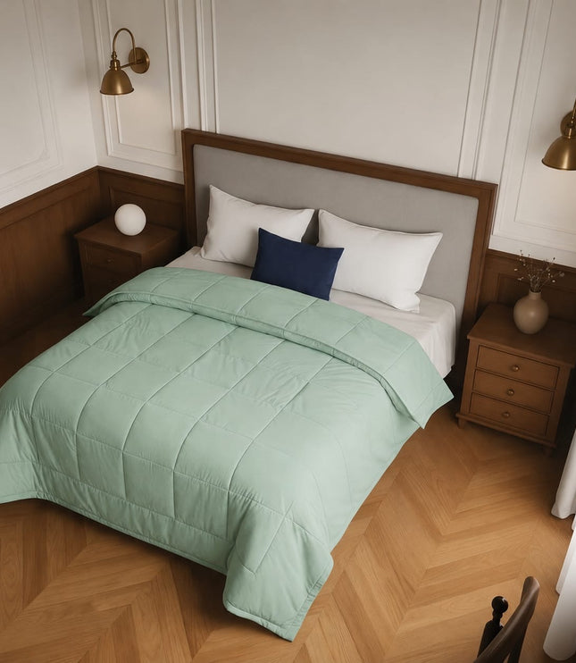 Jacquard Quilted Comforter - Mint Green