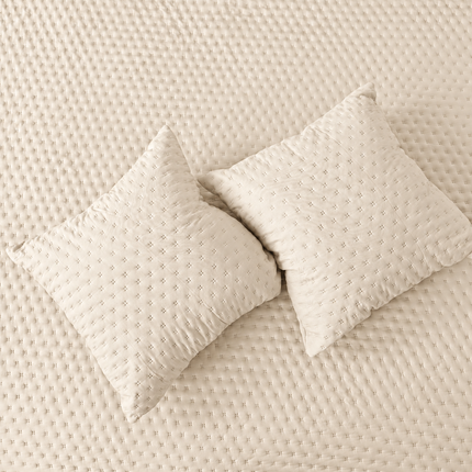 Bedcover Set with 2 Pillow Covers & 2 Cushion Pillows - Lavender