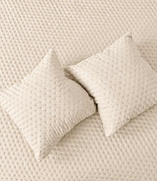 Bedcover Set with 2 Pillow Covers & 2 Cushion Pillows - Lavender