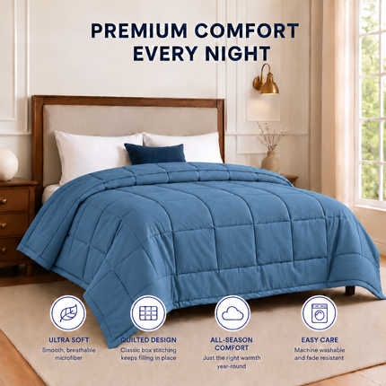Jacquard Quilted Comforter - Blue