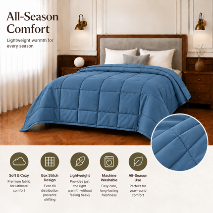 Jacquard Quilted Comforter - Blue