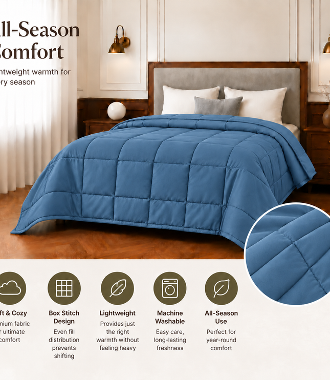 Jacquard Quilted Comforter - Blue
