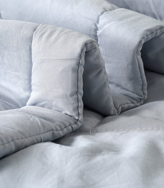 Jacquard Quilted Comforter - Light Blue