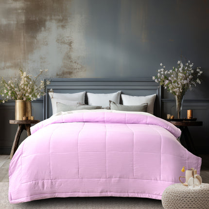 Jacquard Quilted Comforter - Lilac