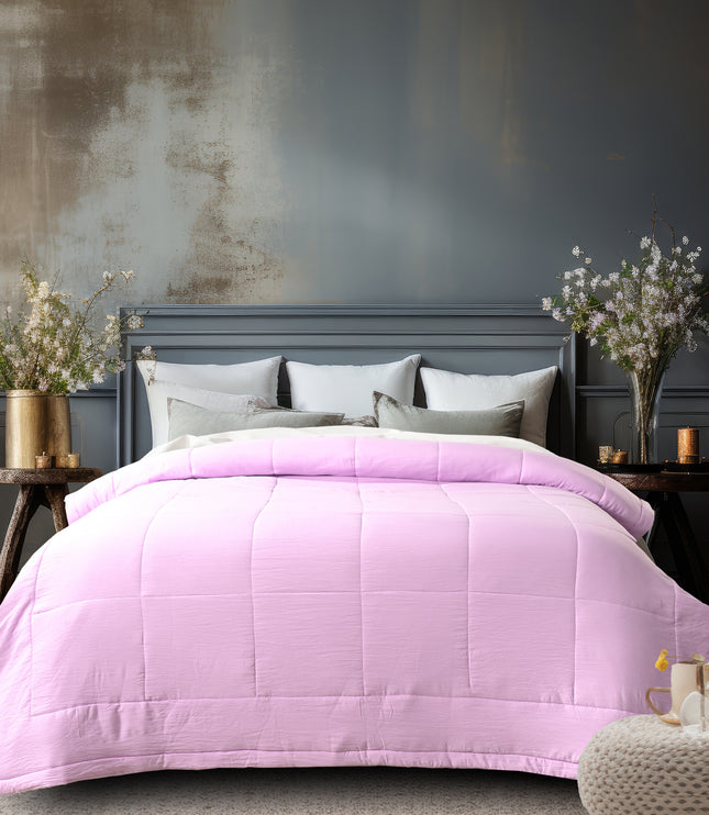 Jacquard Quilted Comforter - Lilac