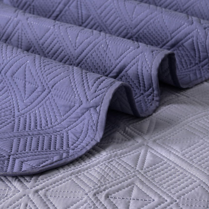 Square Pattern - California Luxe Reversible AC Bedcover - Purple / Lilac
