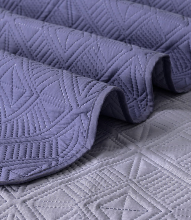 Square Pattern - California Luxe Reversible AC Bedcover - Purple / Lilac