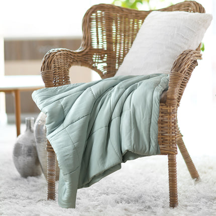 Jacquard Quilted Comforter - Mint Green