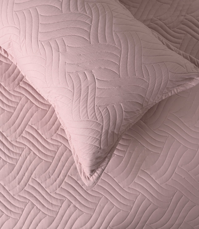 Waves - California Luxe Reversible AC Bedcover - Pink / Light Pink