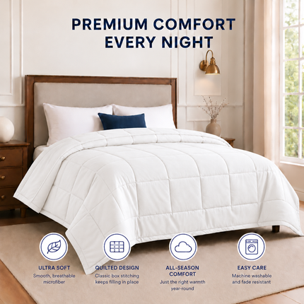 Jacquard Quilted Comforter - White