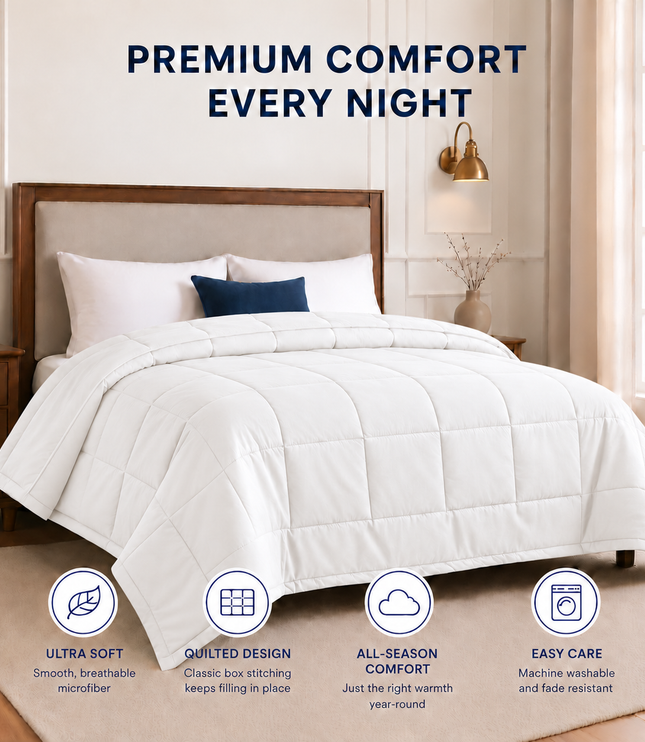 Jacquard Quilted Comforter - White