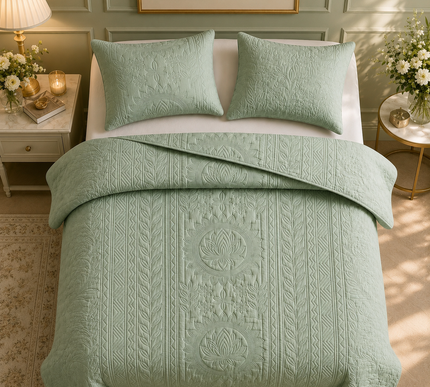 Aurelia Lotus Bedcover Set - Mint Green