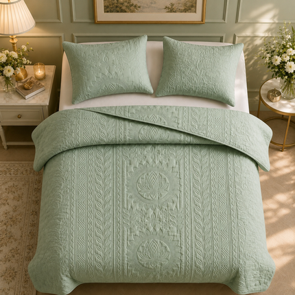 Aurelia Lotus Bedcover Set - Mint Green