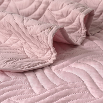 Waves - California Luxe Reversible AC Bedcover - Pink / Light Pink