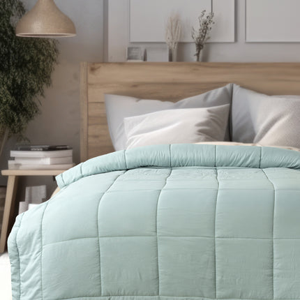 Jacquard Quilted Comforter - Mint Green