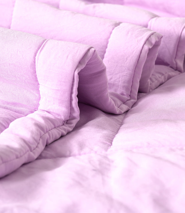 Jacquard Quilted Comforter - Lilac