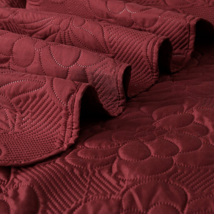 Floral - Luxe AC Bedcover With 2 Pillow Cases - Maroon