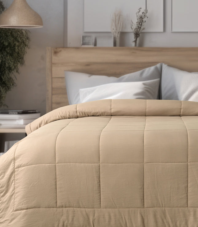 Jacquard Quilted Comforter - Beige