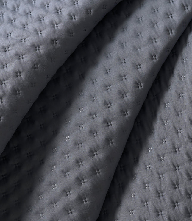 Luxe AC Bedcover With 2 Pillow Covers & 2 Cushions with Filling inside - Denim Blue