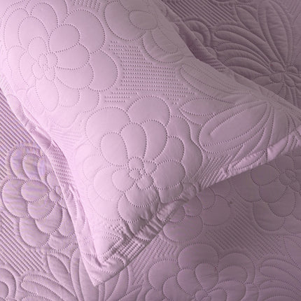 Floral - Luxe AC Bedcover With 2 Pillow Cases - Lilac