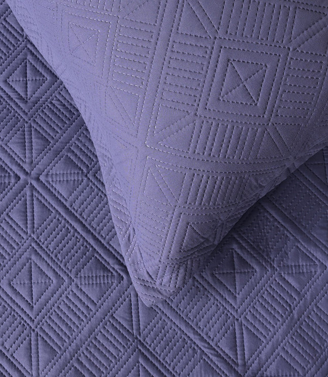 Square Pattern - California Luxe Reversible AC Bedcover - Purple / Lilac