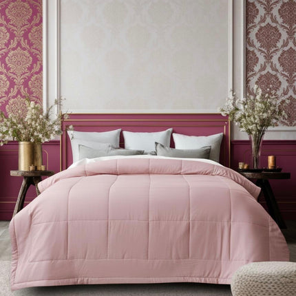 Jacquard Quilted Comforter - Baby Pink