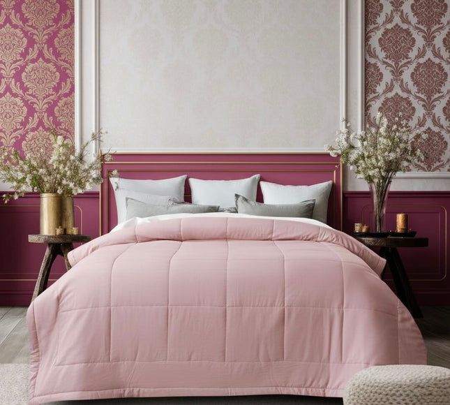 Jacquard Quilted Comforter - Baby Pink