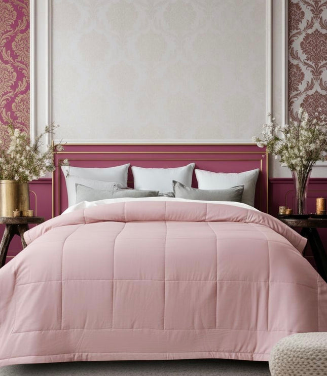 Jacquard Quilted Comforter - Baby Pink