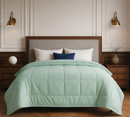 Jacquard Quilted Comforter - Mint Green