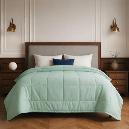 Jacquard Quilted Comforter - Mint Green