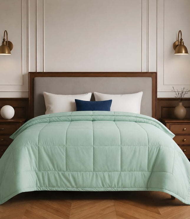 Jacquard Quilted Comforter - Mint Green