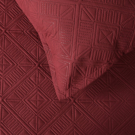 Square - California Luxe Reversible AC Bedcover - Maroon / Beige