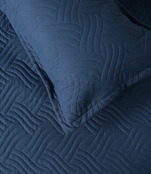 Waves - California Luxe Reversible AC Bedcover - Teal / Cream