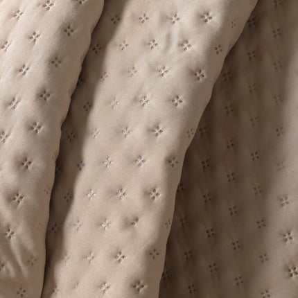 Luxe AC Bedcover With 2 Pillow Covers & 2 Cushions with Filling inside - Light Beige