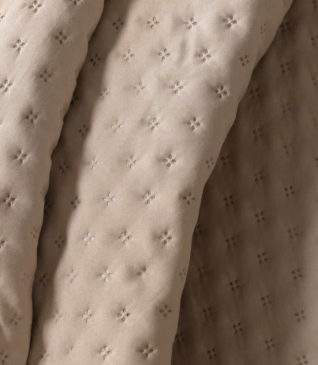 Luxe AC Bedcover With 2 Pillow Covers & 2 Cushions with Filling inside - Light Beige
