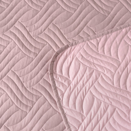 Waves - California Luxe Reversible AC Bedcover - Pink / Light Pink