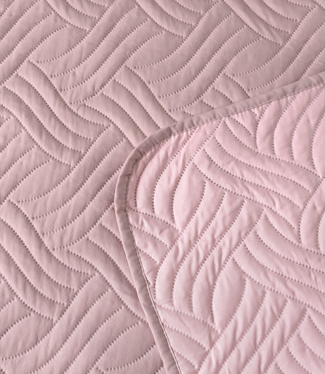 Waves - California Luxe Reversible AC Bedcover - Pink / Light Pink