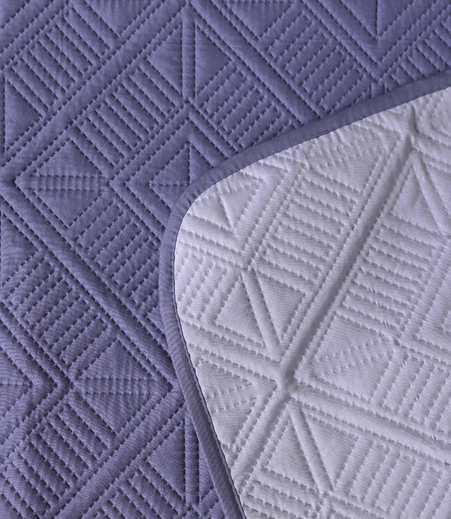 Square Pattern - California Luxe Reversible AC Bedcover - Purple / Lilac