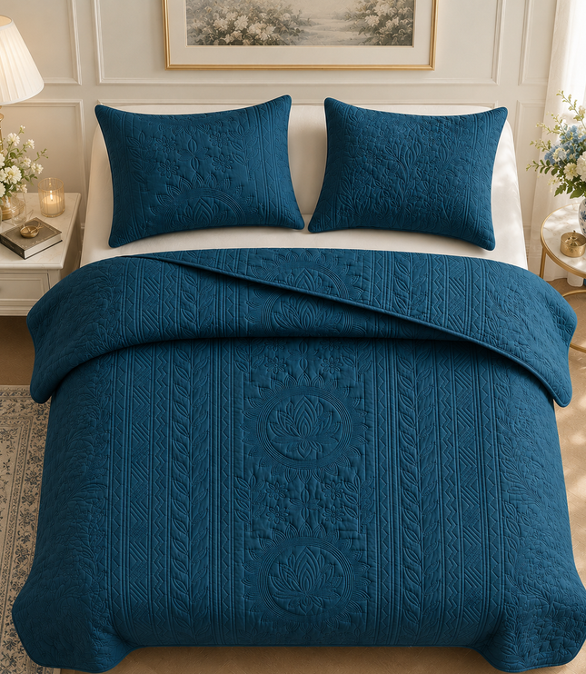 Aurelia Lotus Bedcover Set - Teal