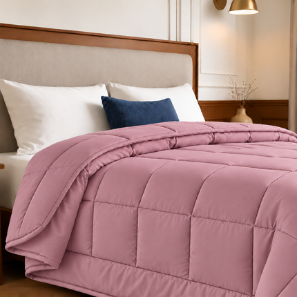 Jacquard Quilted Comforter - Mauve Pink