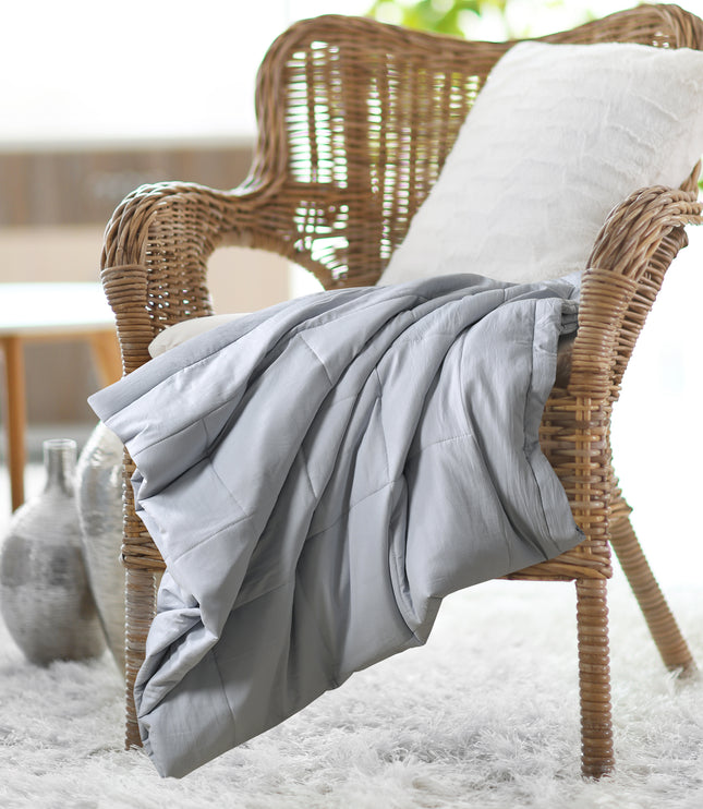 Jacquard Quilted Comforter - Light Blue