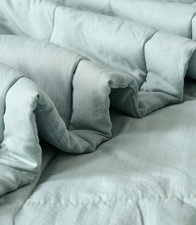 Jacquard Quilted Comforter - Mint Green