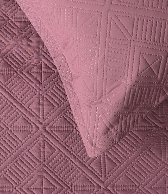 Square Pattern - California Luxe Reversible AC Bedcover - Mauve / Pink