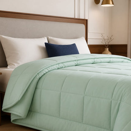 Jacquard Quilted Comforter - Mint Green