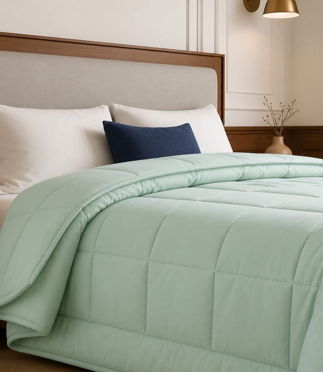 Jacquard Quilted Comforter - Mint Green